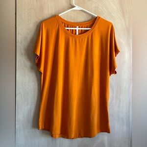 SIVANA Bamboo Dolman Tee Shirt- Organic Cotton - Women’s L - Marmalade Orange